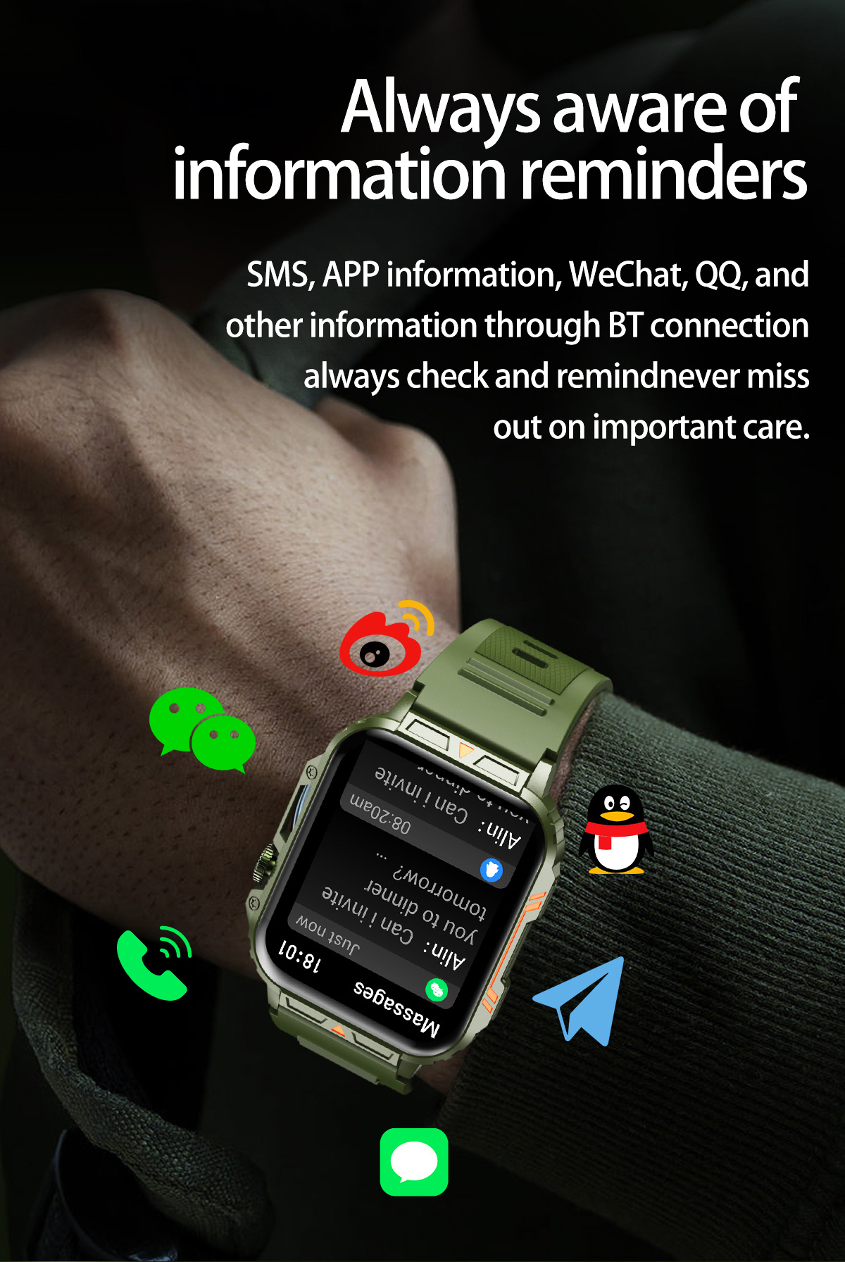 1.91 Outdoor Military Smart Wa - Smartwatch Faces review and price