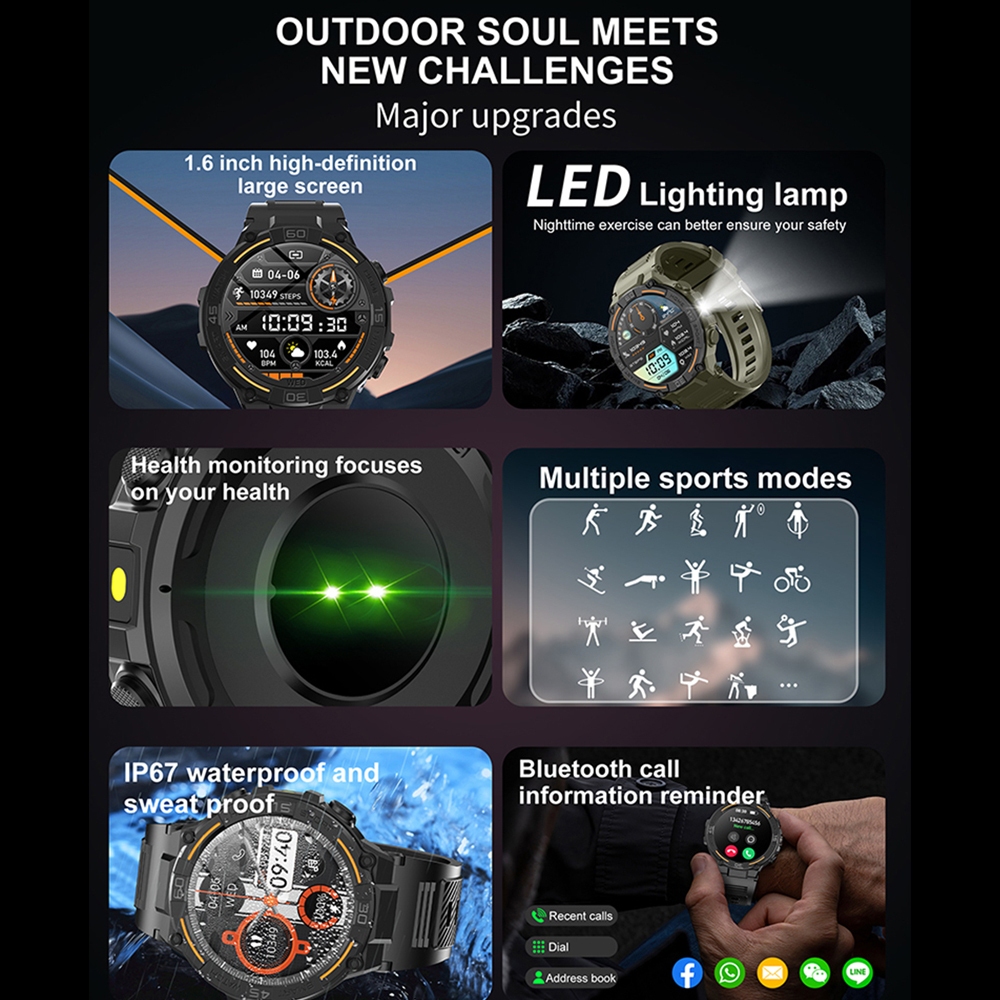 Outdoor Military Rugged Smartw - Smartwatch Faces review and price