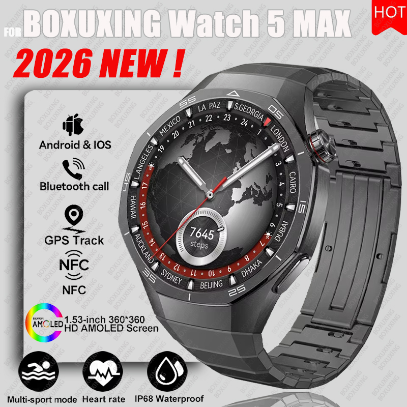 2026 New BOXUXING Watch 5 MAX  - Smartwatch Faces review and price