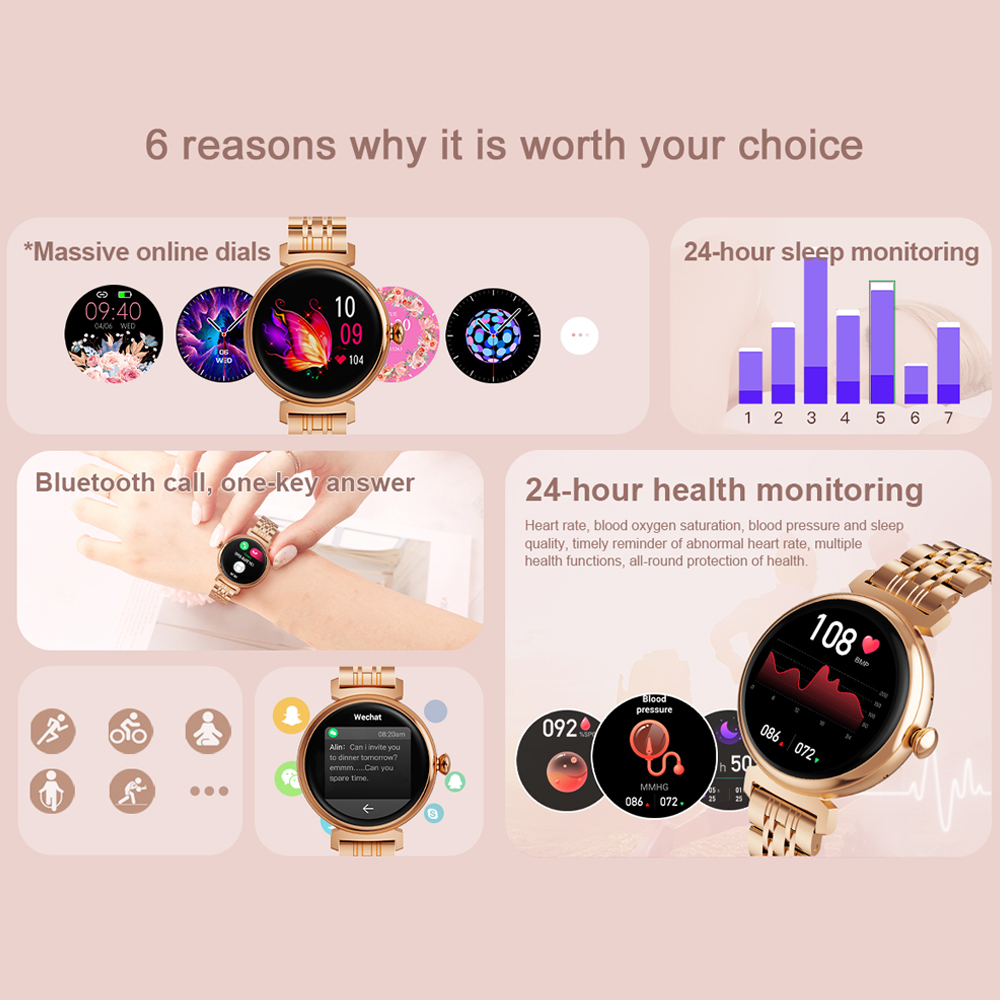 1.04 inch AMOLED Screen Fashio - Smartwatch Faces review and price